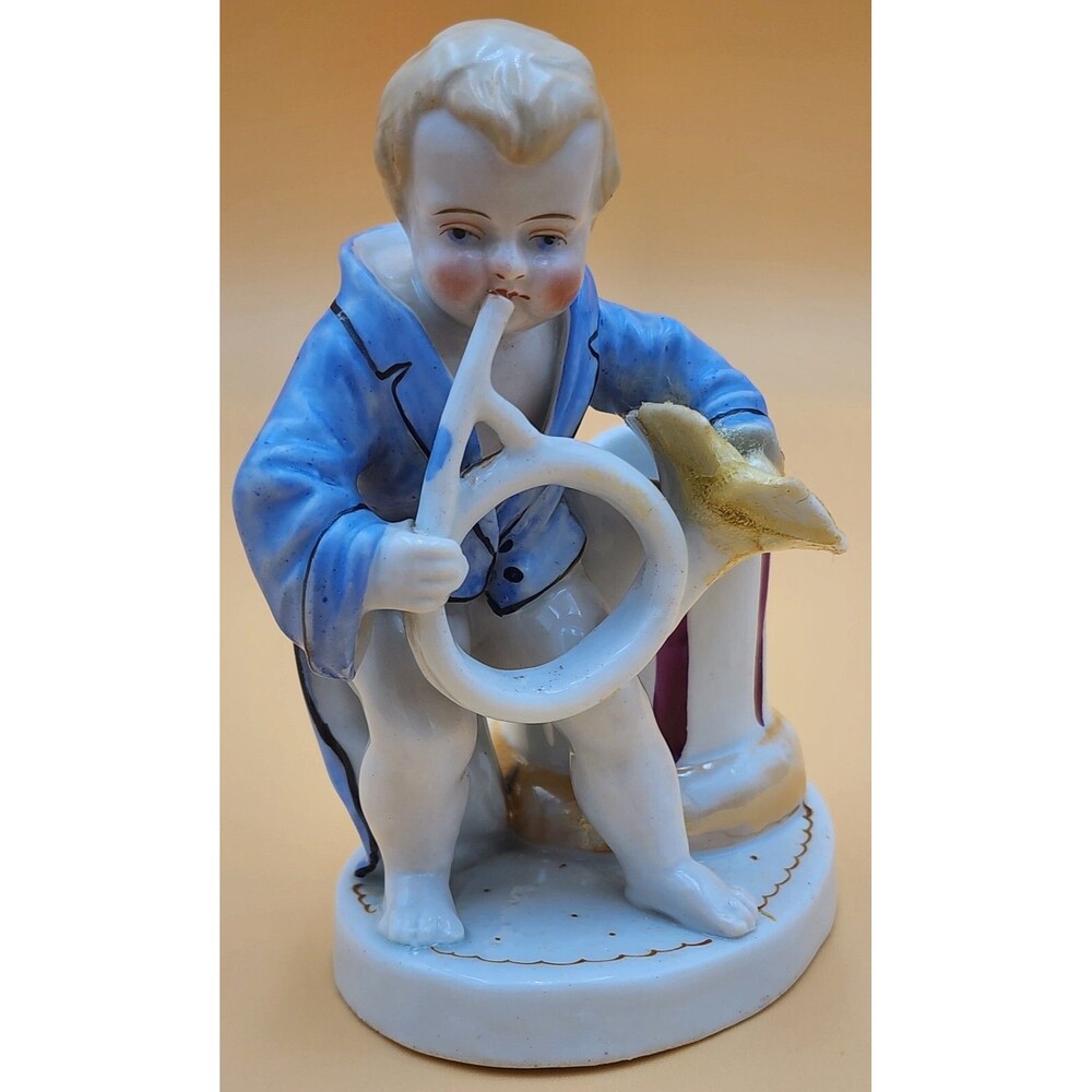 TWO Antique Porcelain Figurines ~ Wooden Match Holders ~ 1871 Written on bottom - Picture 7 of 16